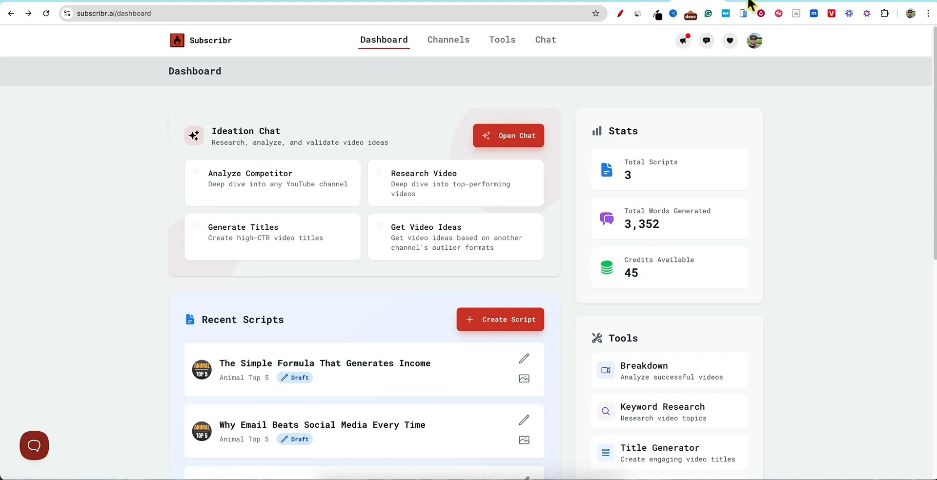 Subscriber Dashboard