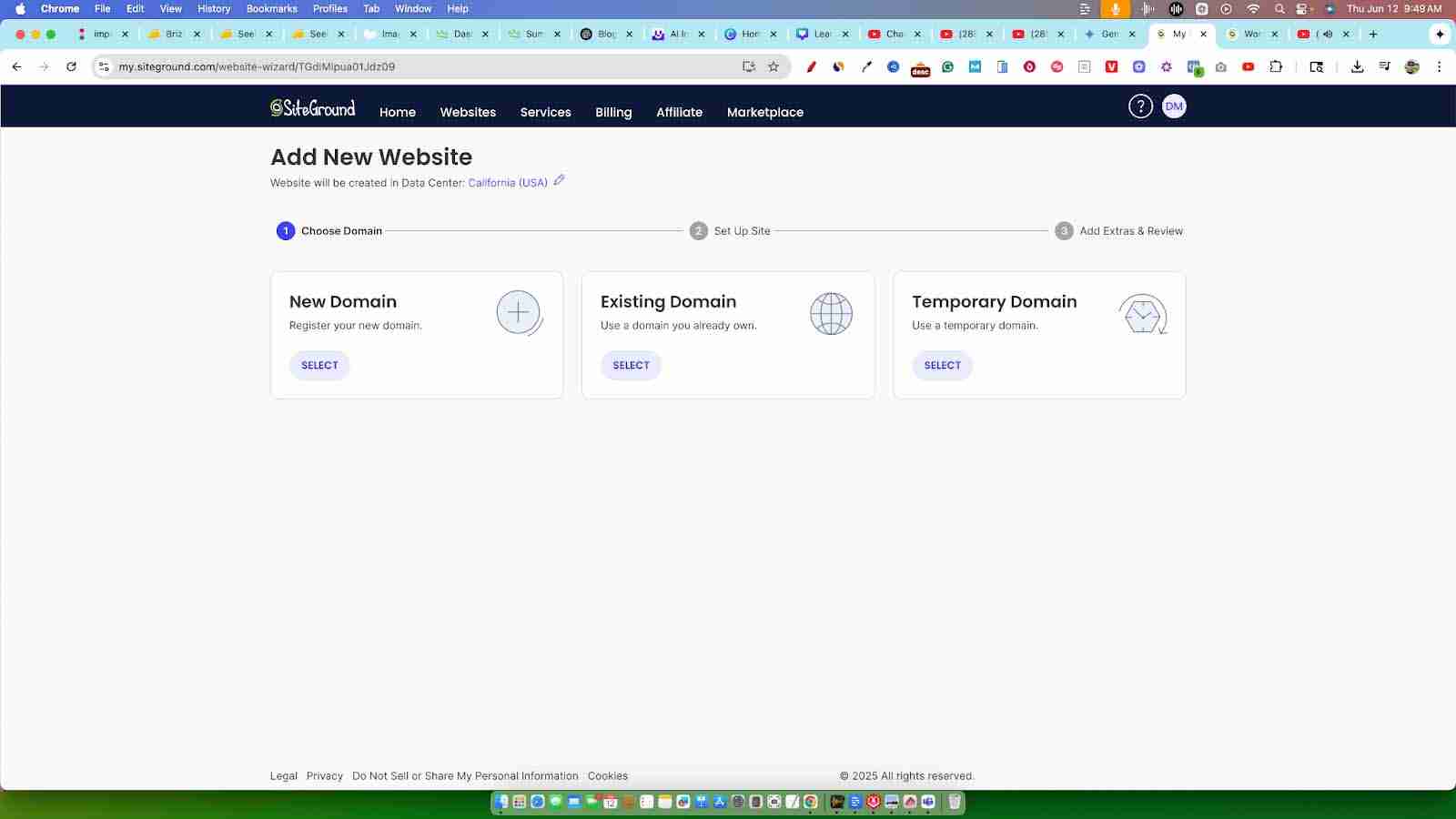getting started with siteground
