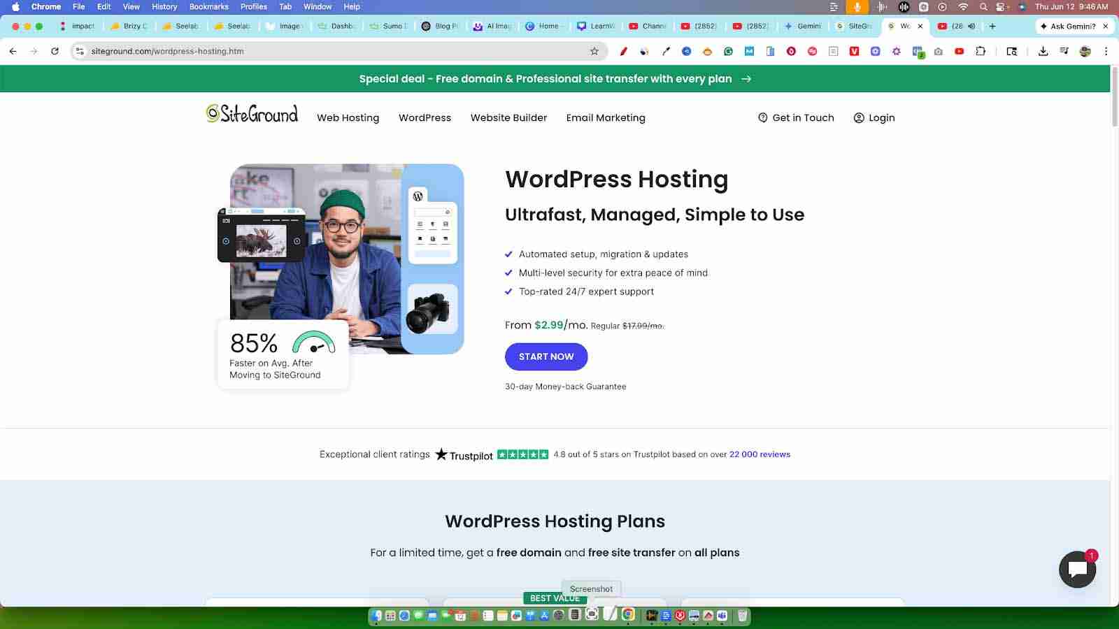 siteground wordpress hosting