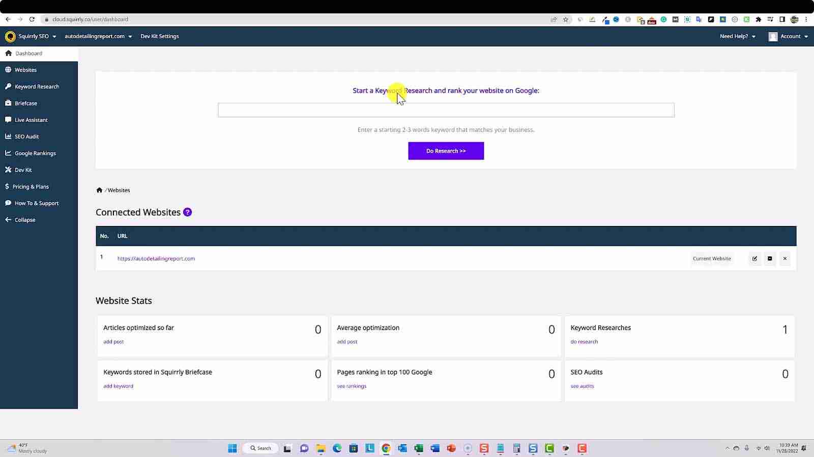 squirrly seo set up