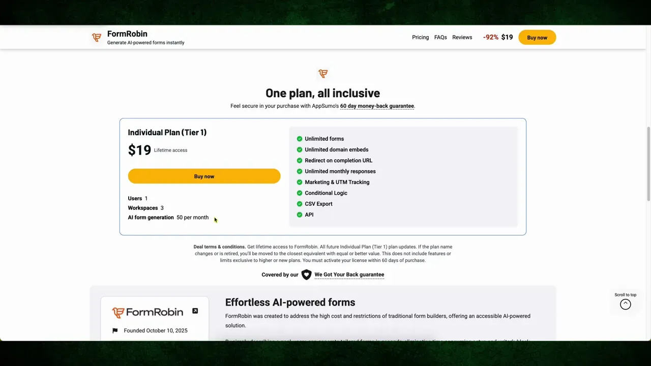 FormRobin Review - Build Forms in Seconds with AI Magic!