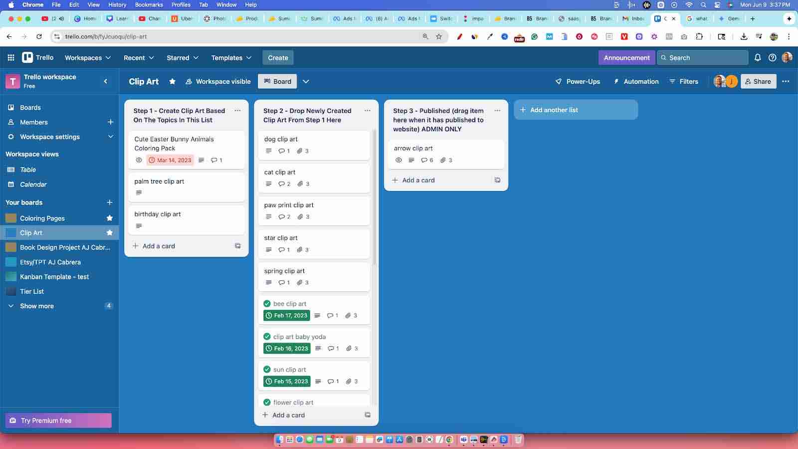 trello to do list